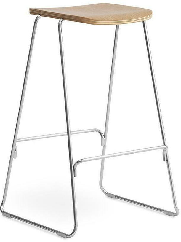 Tabouret de bar 75 cm en chêne et métal argenté Just Chrome/ Oak - Normann Copenhagen - The Cool Republic
