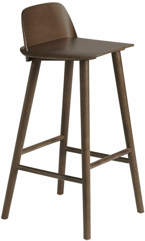 Tabouret de bar 75 cm en chêne foncé Nerd - Muuto - The Cool Republic