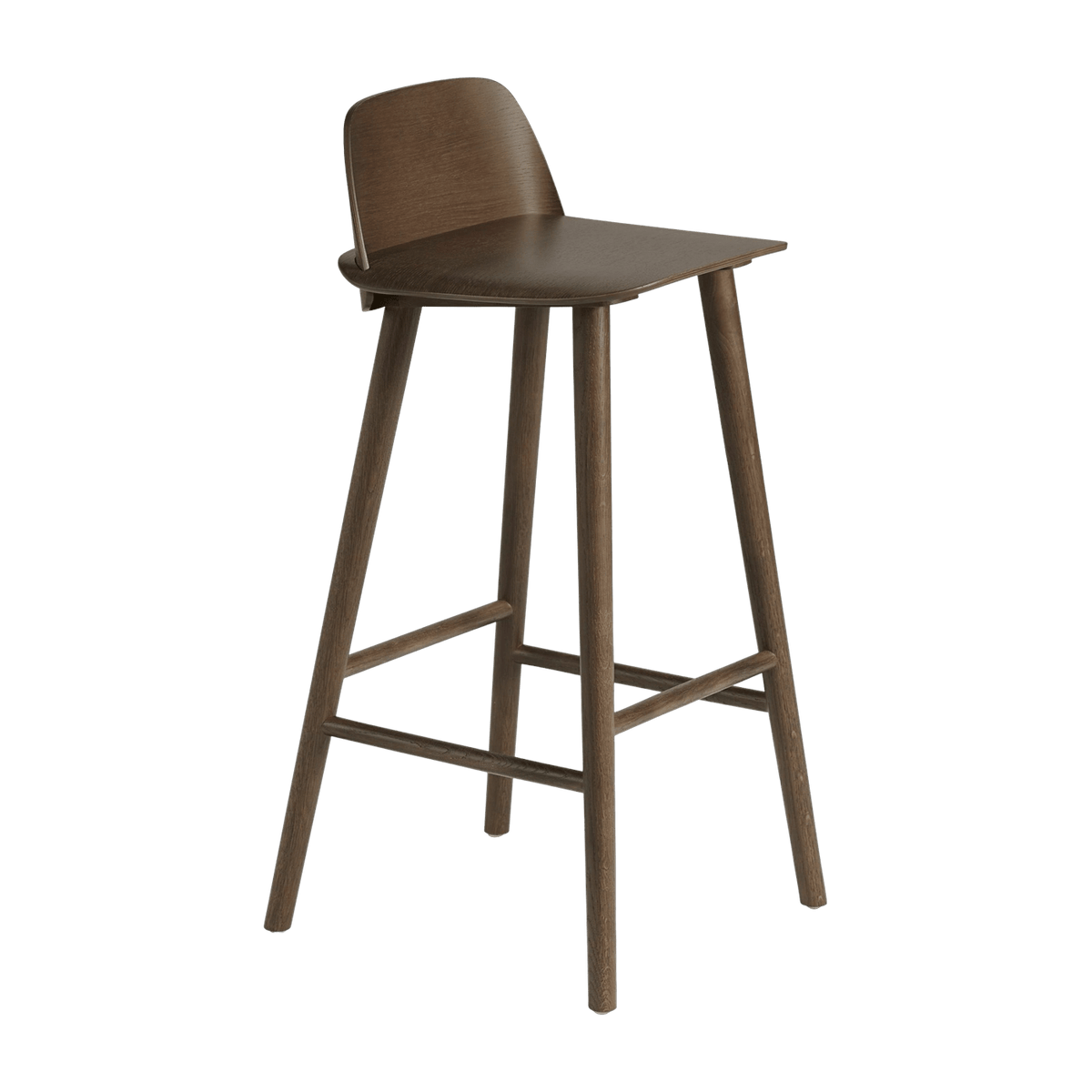 Tabouret de bar 75 cm en chêne foncé Nerd - Muuto - The Cool Republic