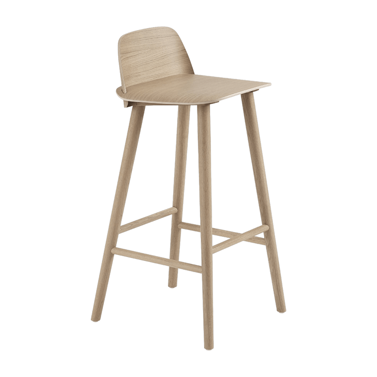 Tabouret de bar 75 cm en chêne naturel Nerd - Muuto - The Cool Republic