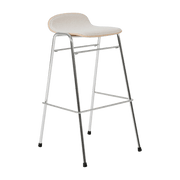 Tabouret de bar 75 cm en tissu gris et cadre argenté Touchwood - Hem - The Cool Republic