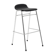 Tabouret de bar 75 cm en tissu noir et cadre argenté Touchwood - Hem - The Cool Republic