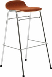 Tabouret de bar 75 cm en tissu rouge et cadre argenté Touchwood - Hem - The Cool Republic