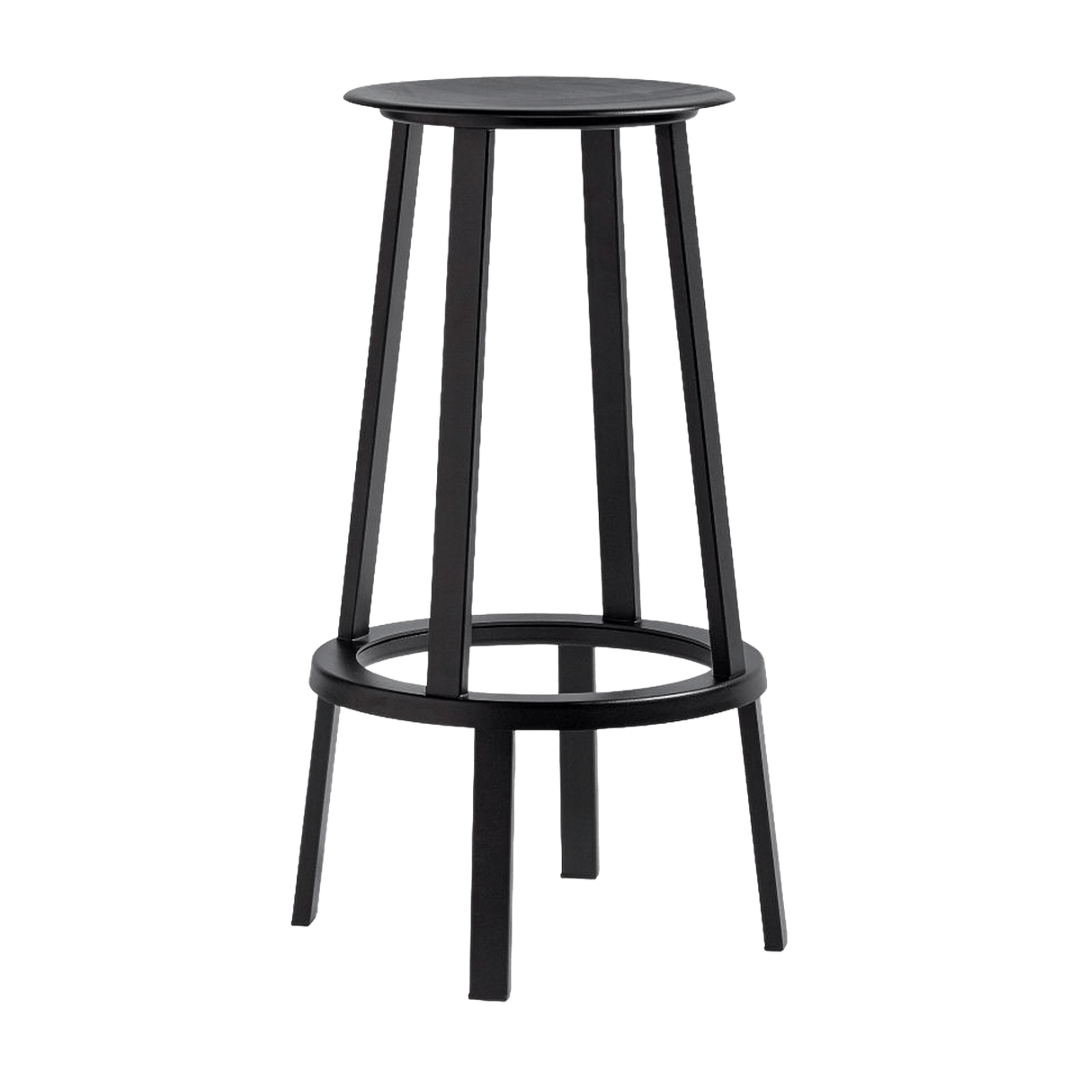 Tabouret de bar 75cm en aluminium noir Revolver - HAY - The Cool Republic
