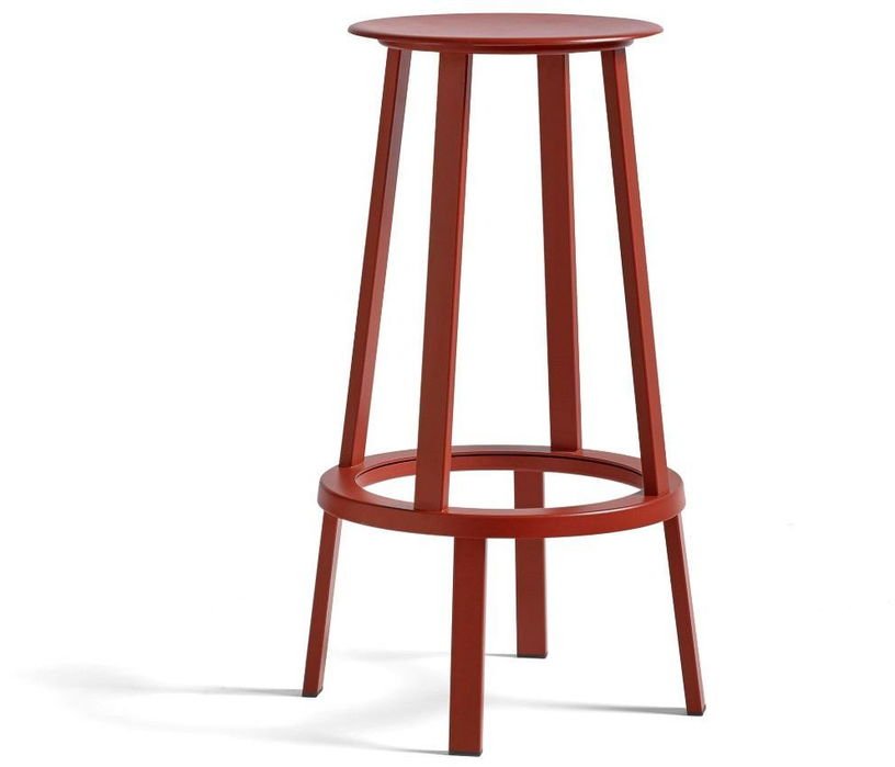 Tabouret de bar 75cm en aluminium rouge Revolver - HAY - The Cool Republic