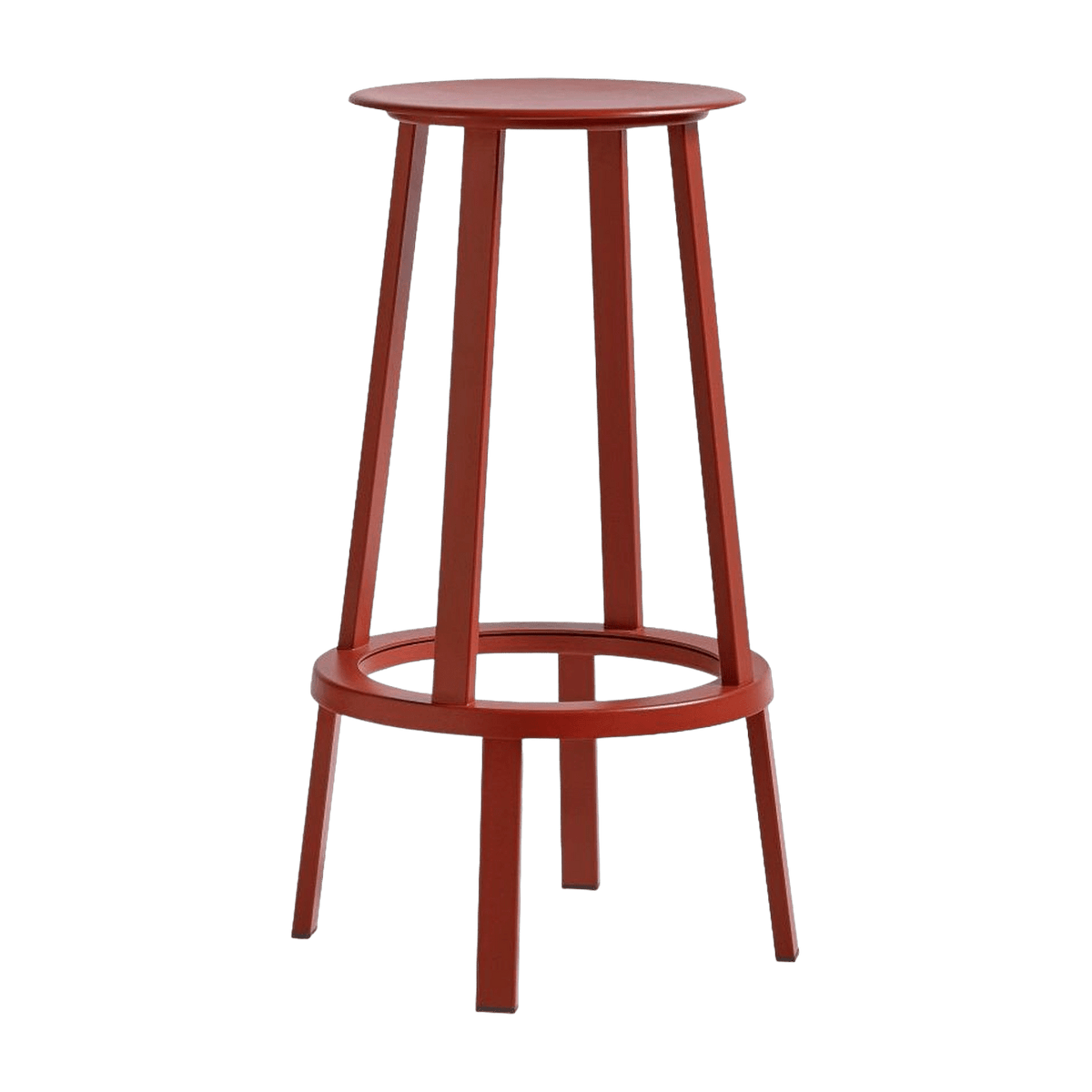 Tabouret de bar 75cm en aluminium rouge Revolver - HAY - The Cool Republic