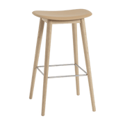 Tabouret de bar 75cm ocre piétement en chêne naturel Fiber - Muuto - The Cool Republic
