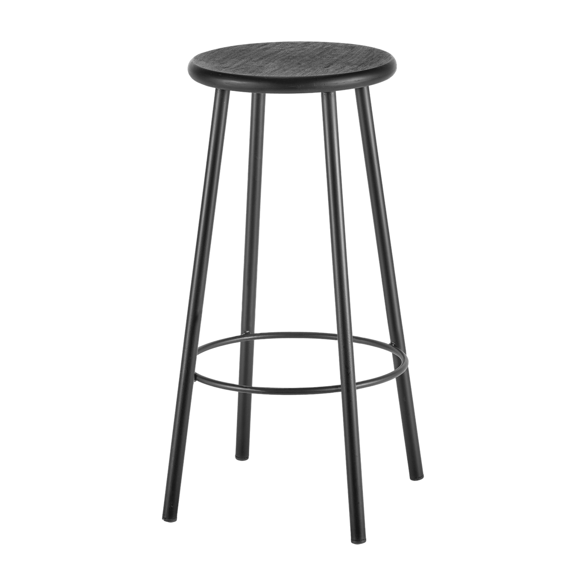 Tabouret de bar en acier et contreplaqué noir 66cm - Serax - The Cool Republic