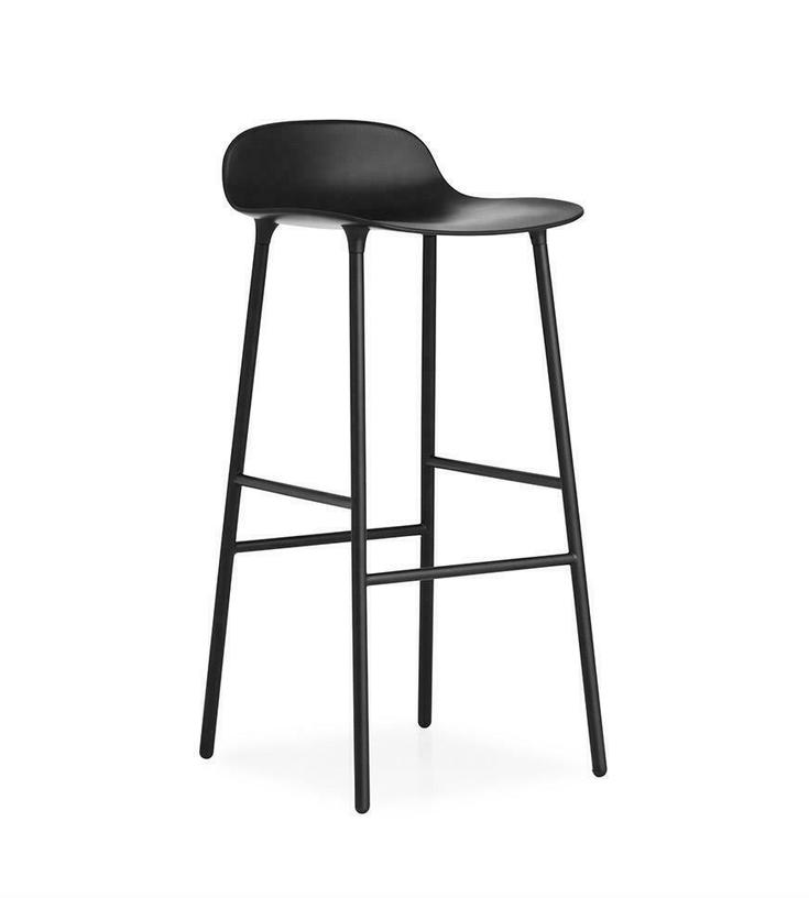 Tabouret de bar en acier et pp noir 75 cm Form - Normann Copenhagen - The Cool Republic
