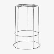 Tabouret de bar en acier poli miroir argenté 44x44x65cm Wire VP15 - &tradition