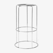 Tabouret de bar en acier poli miroir argenté 44x44x75cm Wire VP16 - &tradition