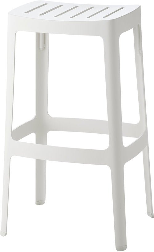 Tabouret de bar en aluminium blanc Cut - Cane - Line - The Cool Republic