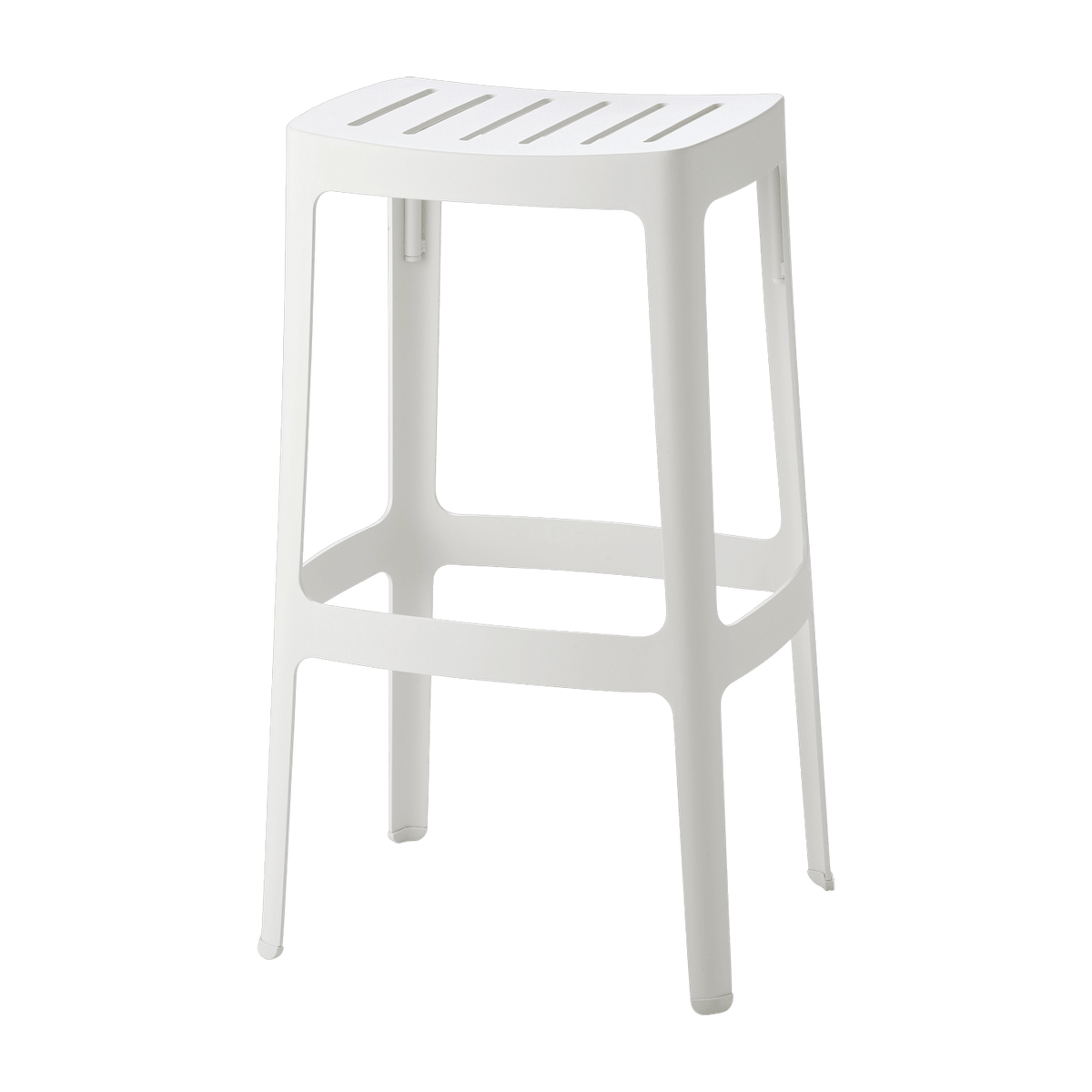 Tabouret de bar en aluminium blanc Cut - Cane-Line - The Cool Republic