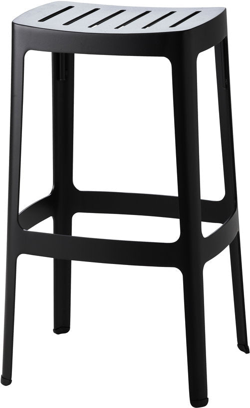 Tabouret de bar en aluminium noir Cut - Cane - Line - The Cool Republic