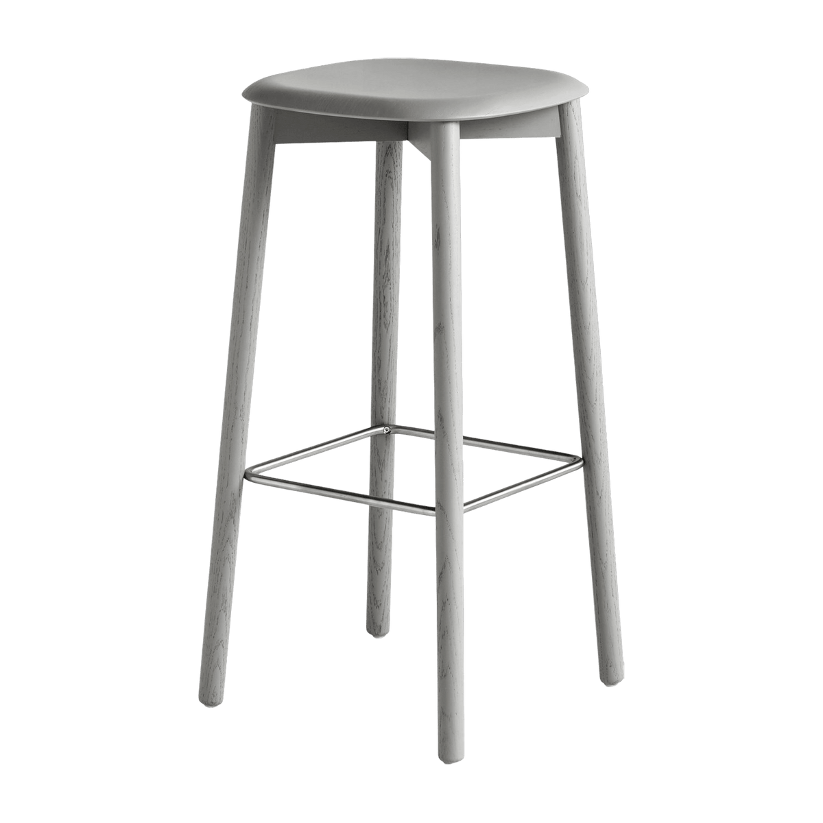 Tabouret de bar en bois de chêne gris 75 cm Soft Edge 32 - HAY - The Cool Republic