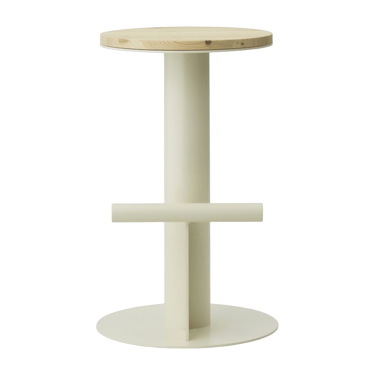 Tabouret de bar en bois de pin et acier beige 65 x 40 cm Pole - Normann Copenhagen - The Cool Republic