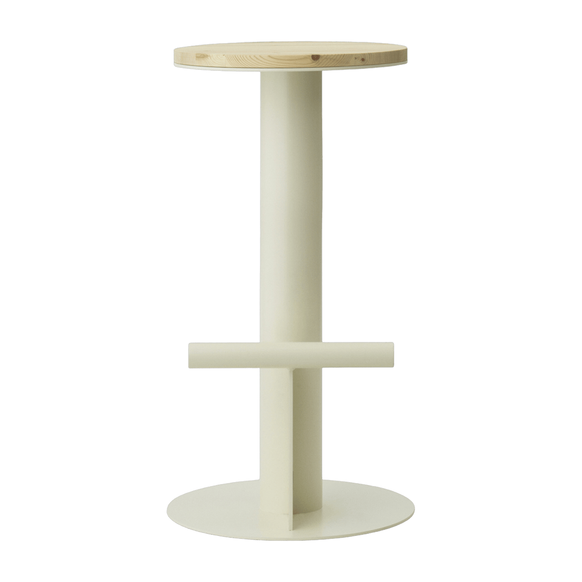 Tabouret de bar en bois de pin et acier beige 75 x 40 cm Pole - Normann Copenhagen - The Cool Republic