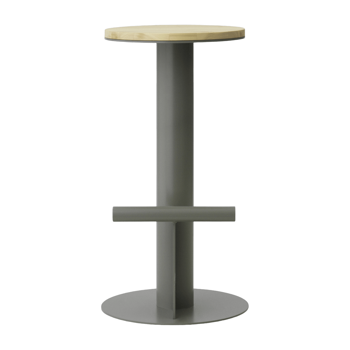 Tabouret de bar en bois de pin et acier gris 75 x 40 cm Pole - Normann Copenhagen - The Cool Republic