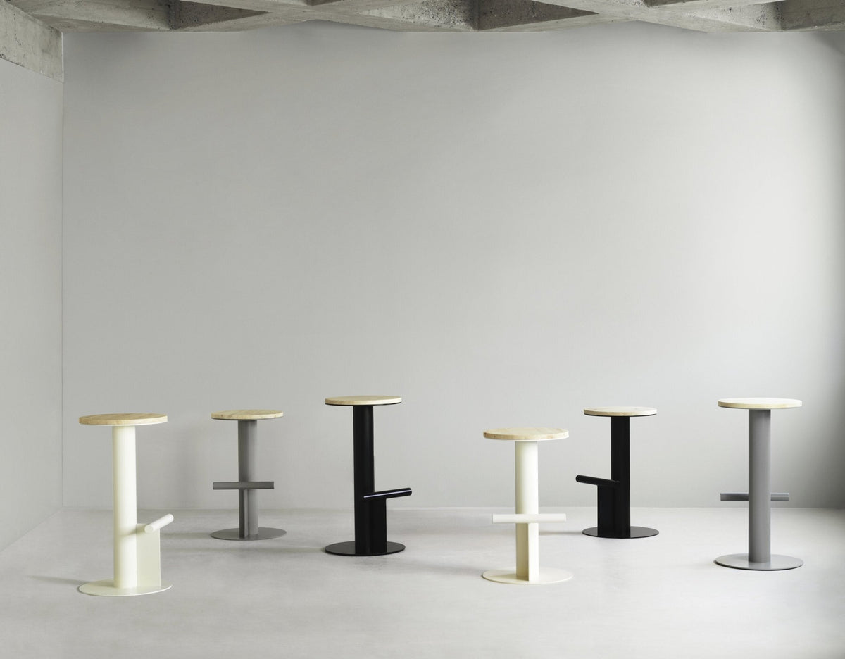 Bar stool in pine wood and black steel 75 x 40 cm Pole - Normann Copenhagen - The Cool Republic