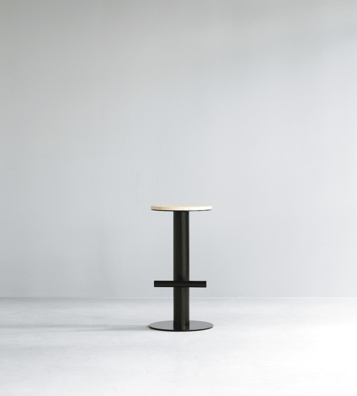 Bar stool in pine wood and black steel 75 x 40 cm Pole - Normann Copenhagen - The Cool Republic