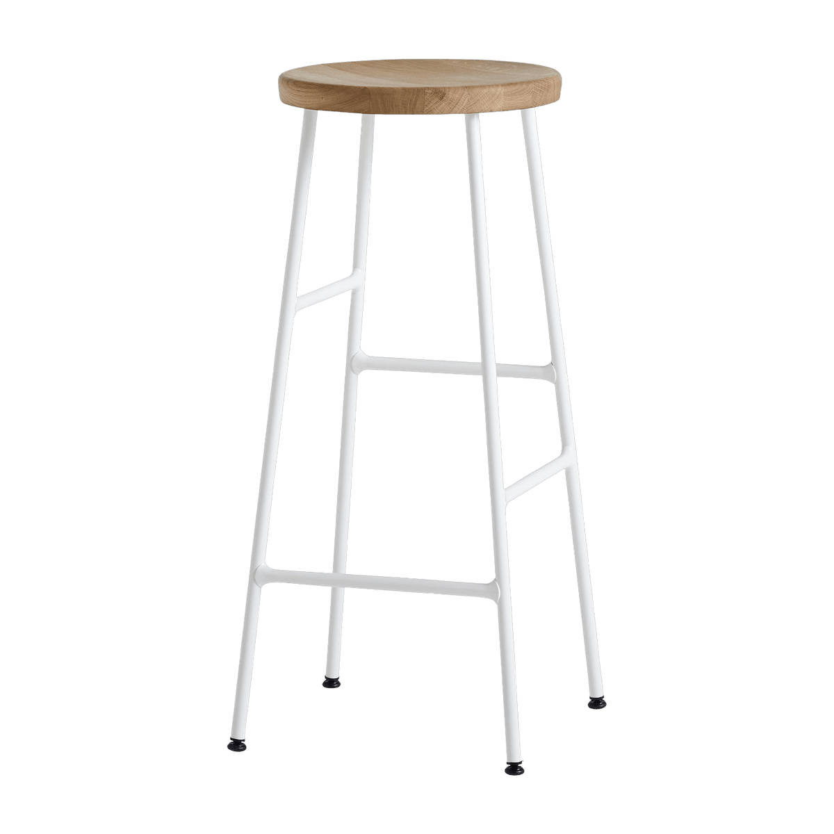 Tabouret de bar en bois et acier blanc 75 cm Cornet - HAY - The Cool Republic