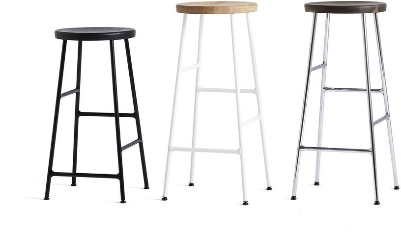 Tabouret de bar en bois et acier blanc 75 cm Cornet - HAY - The Cool Republic
