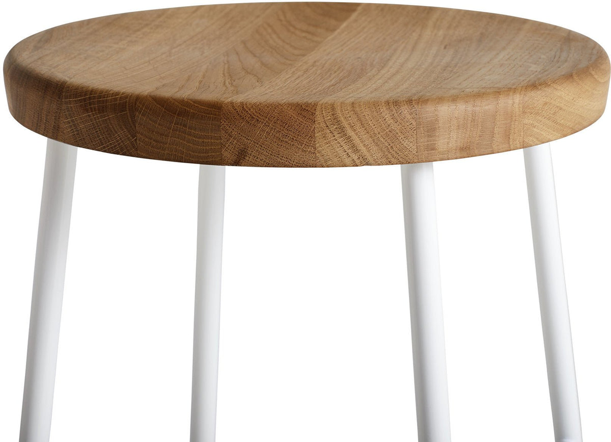 Tabouret de bar en bois et acier blanc 75 cm Cornet - HAY - The Cool Republic