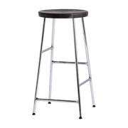 Tabouret de bar en bois foncé et acier chromé 65 cm - HAY - The Cool Republic