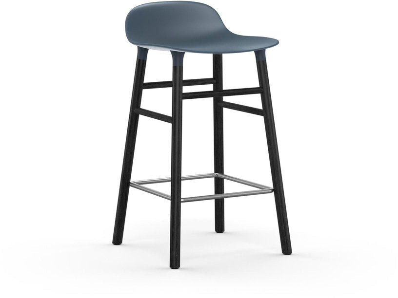 Tabouret de bar en bois noir et pp bleu 65 cm Form - Normann Copenhagen - The Cool Republic