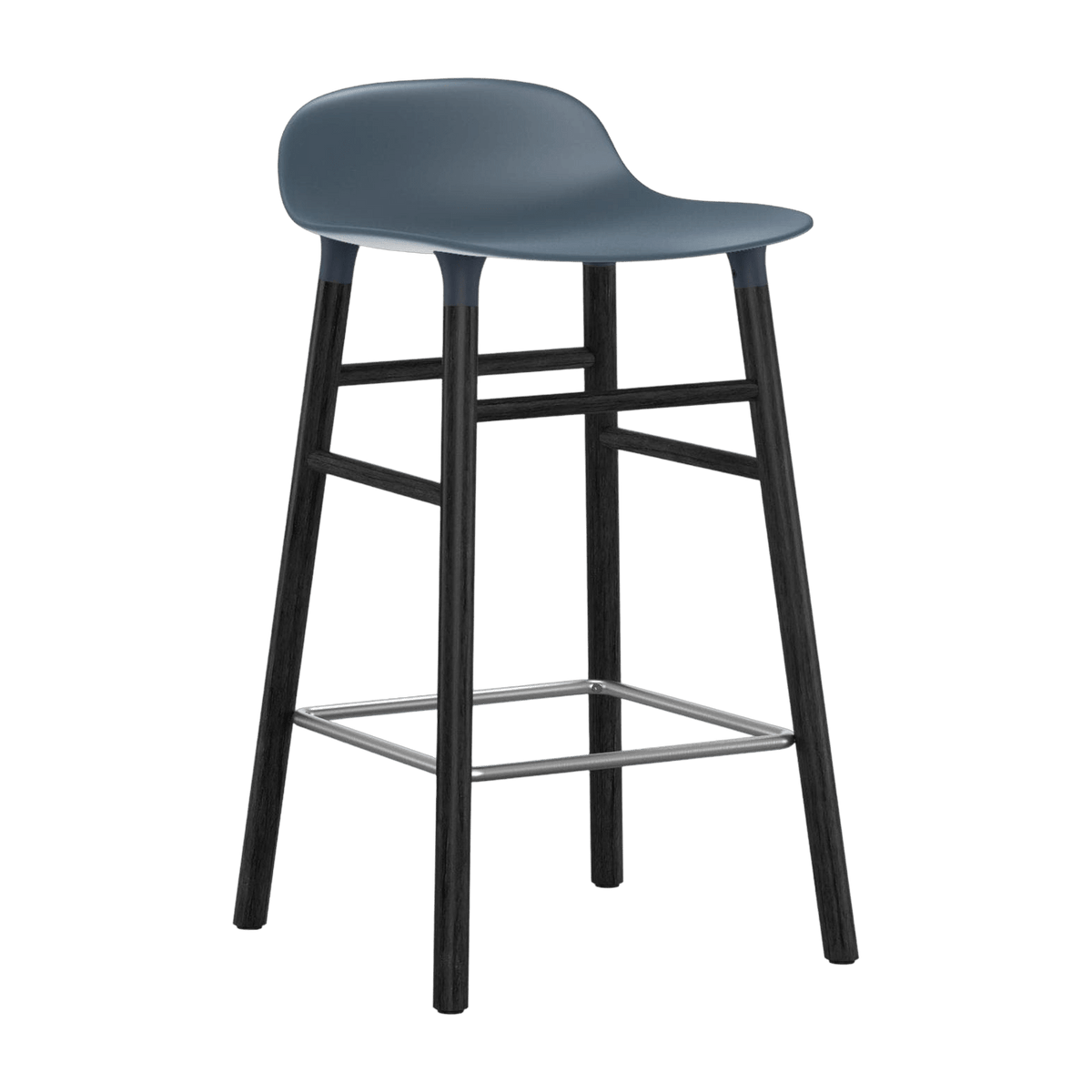 Tabouret de bar en bois noir et pp bleu 65 cm Form - Normann Copenhagen - The Cool Republic