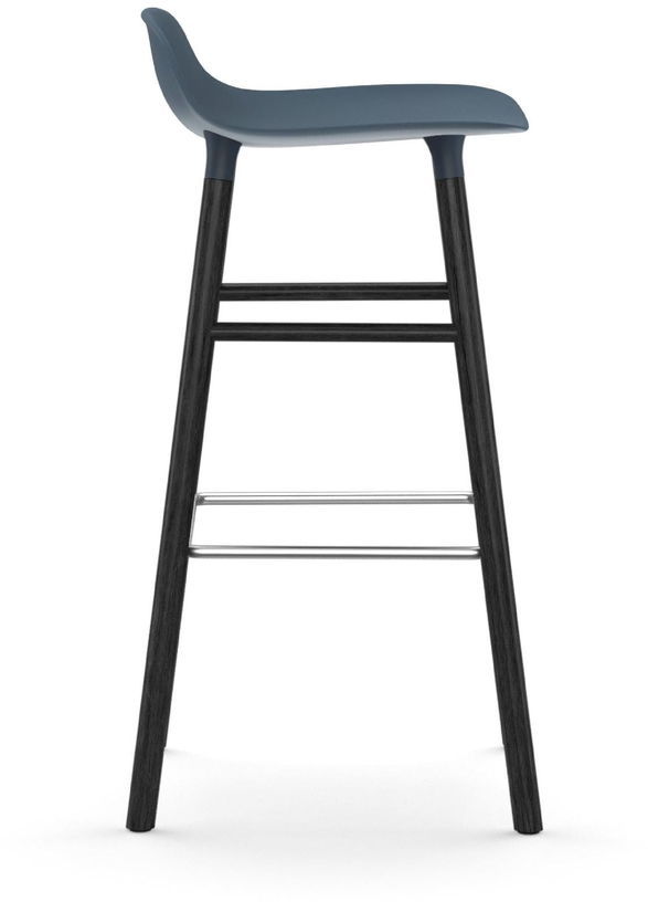 Tabouret de bar en bois noir et pp bleu 75 cm Form - Normann Copenhagen - The Cool Republic