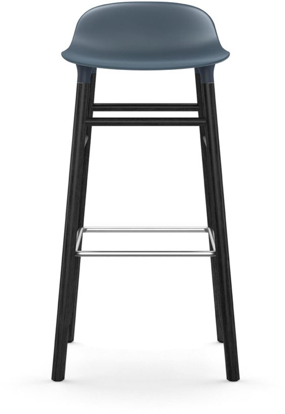 Tabouret de bar en bois noir et pp bleu 75 cm Form - Normann Copenhagen - The Cool Republic