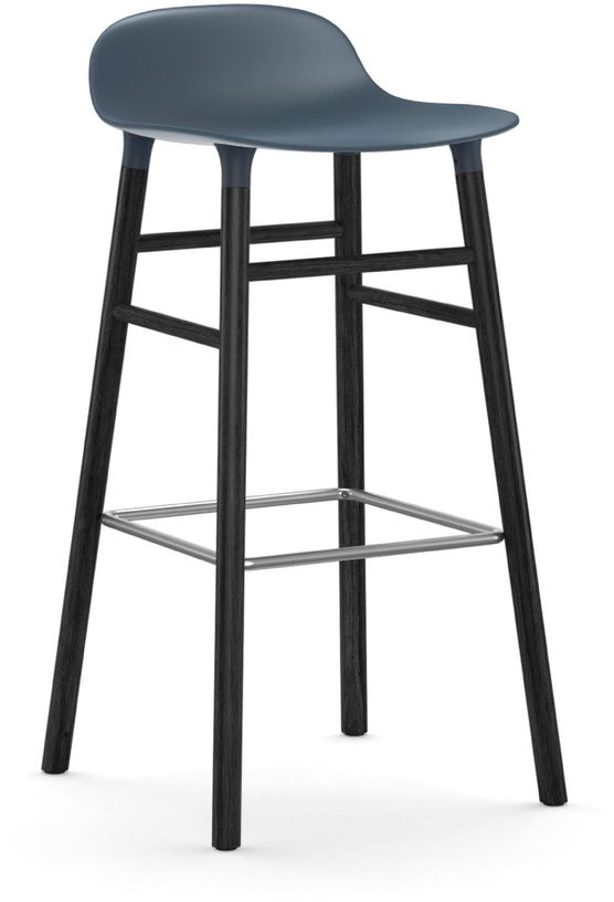 Tabouret de bar en bois noir et pp bleu 75 cm Form - Normann Copenhagen - The Cool Republic