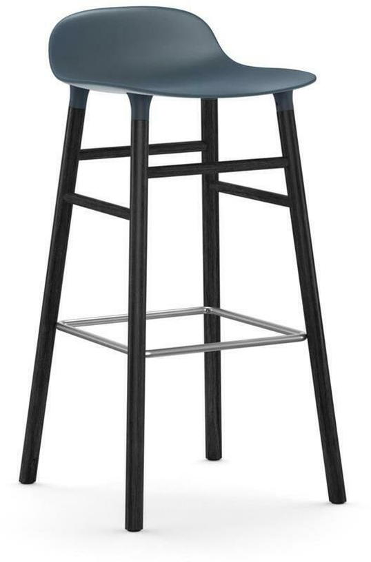Tabouret de bar en bois noir et pp bleu 75 cm Form - Normann Copenhagen - The Cool Republic
