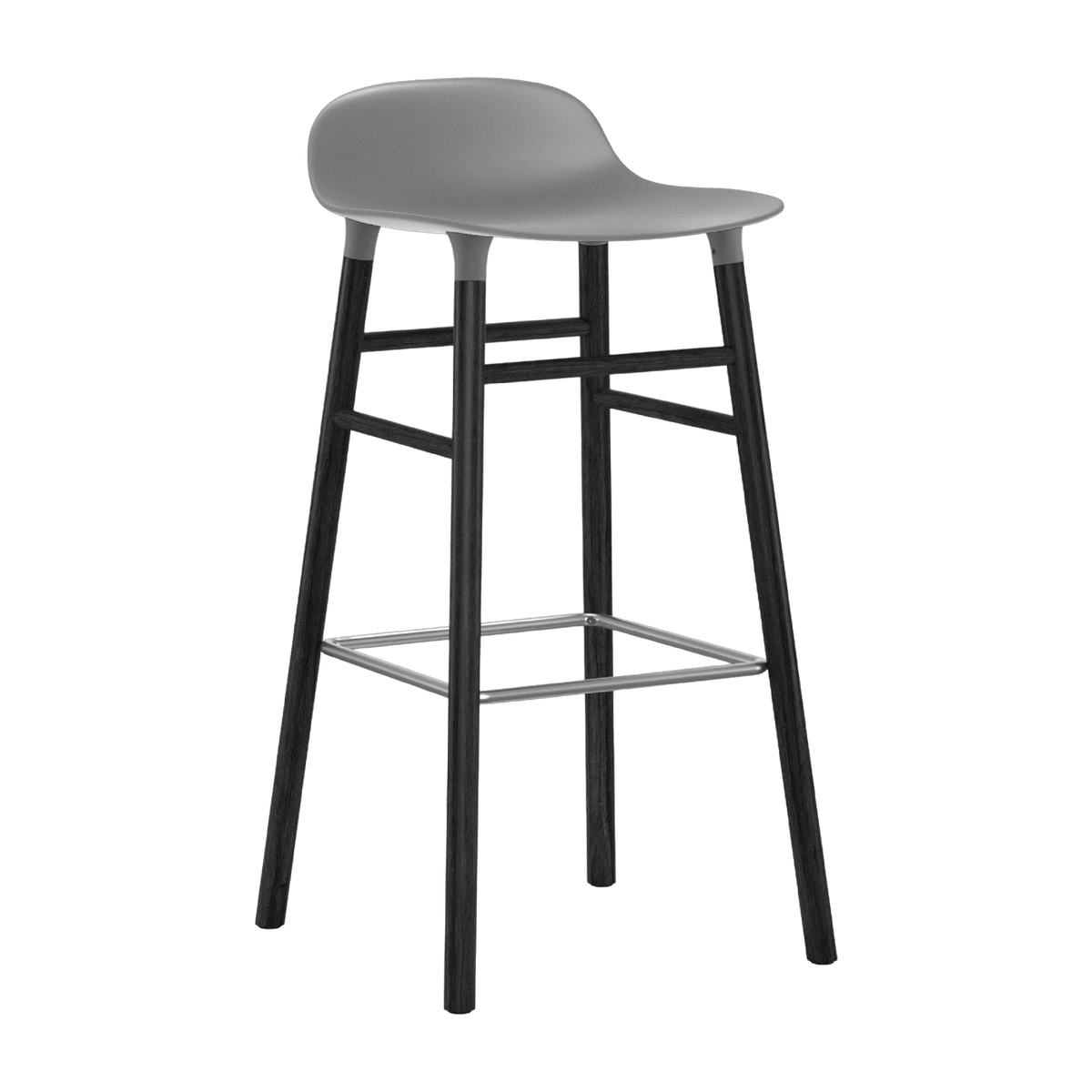Tabouret de bar en bois noir et pp gris 75 cm Form - Normann Copenhagen - The Cool Republic