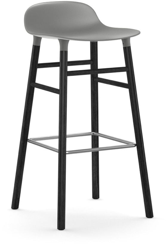 Tabouret de bar en bois noir et pp gris 75 cm Form - Normann Copenhagen - The Cool Republic
