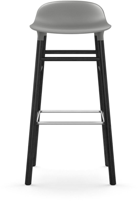 Tabouret de bar en bois noir et pp gris 75 cm Form - Normann Copenhagen - The Cool Republic