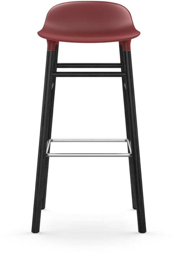 Tabouret de bar en bois noir et pp rouge 75 cm Form - Normann Copenhagen - The Cool Republic