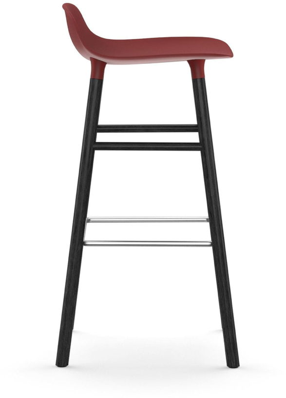Tabouret de bar en bois noir et pp rouge 75 cm Form - Normann Copenhagen - The Cool Republic