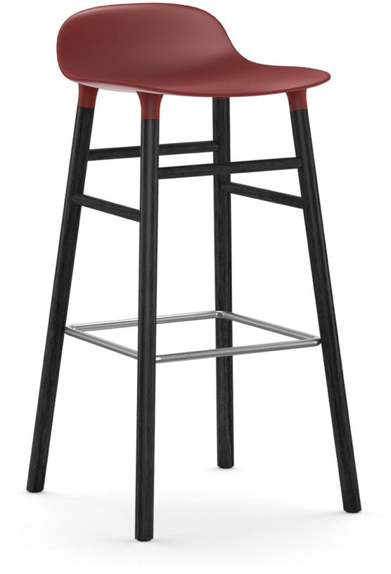 Tabouret de bar en bois noir et pp rouge 75 cm Form - Normann Copenhagen - The Cool Republic