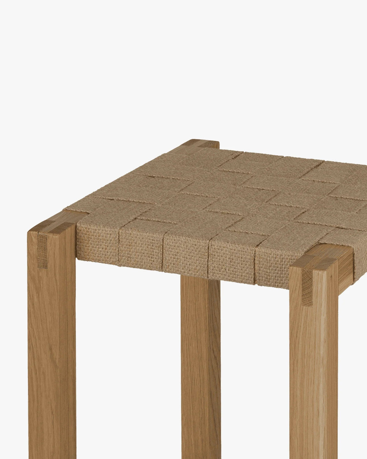 Tabouret de bar en chêne et coton 43x35x68cm Toli - Noo.ma - The Cool Republic
