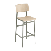 Tabouret de bar en chêne et gris vert 75 cm Loft - Muuto - The Cool Republic