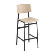 Tabouret de bar en chêne et noir 75 cm Loft - Muuto - The Cool Republic