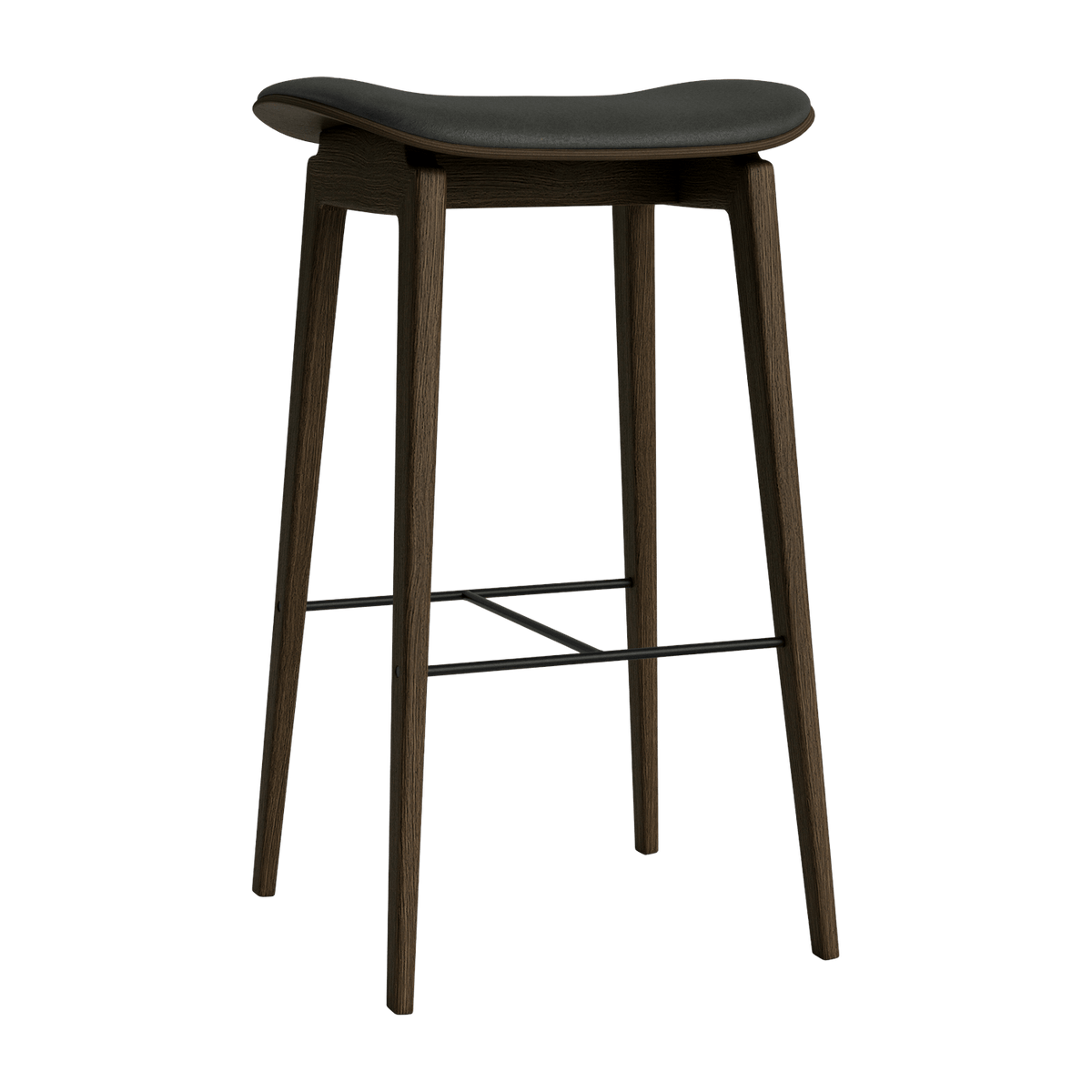 Tabouret de bar en chêne fumé et rembourrage anthracite 65 cm NY11 - NORR11 - The Cool Republic