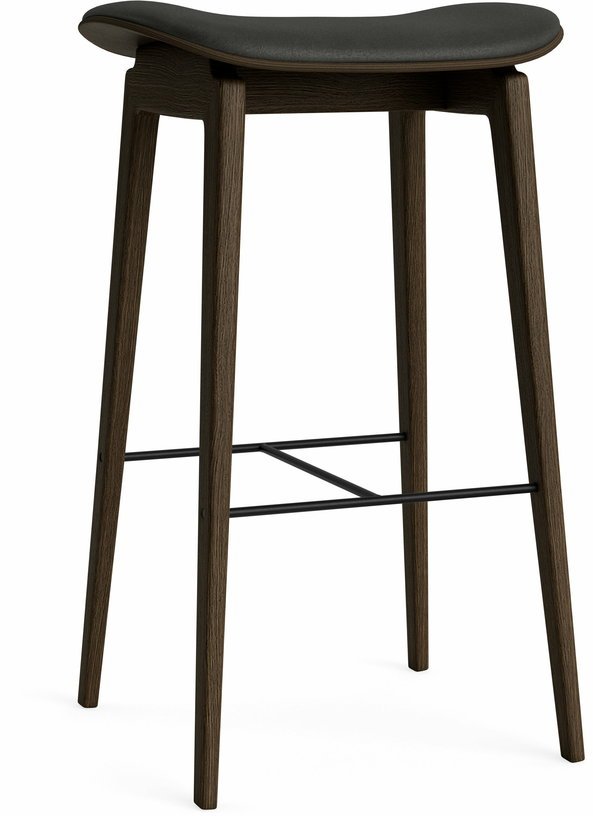 Tabouret de bar en chêne fumé et rembourrage anthracite 75 cm NY11 - NORR11 - The Cool Republic