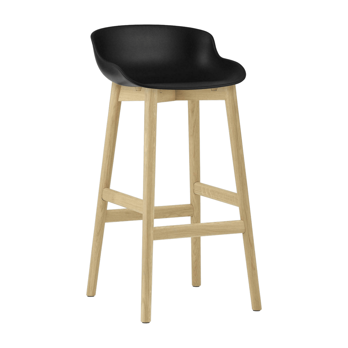 Tabouret de bar en chêne laqué et pp noir 75 cm Hyg - Normann Copenhagen - The Cool Republic