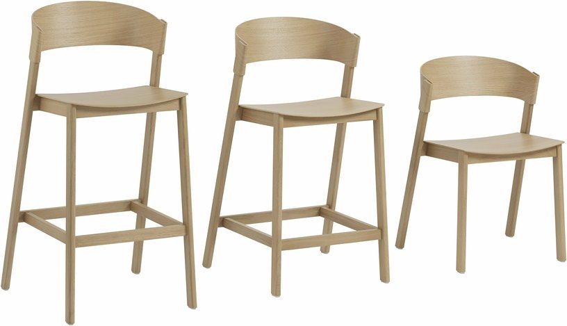 Tabouret de bar en chêne naturel Cover 65 cm - Muuto - The Cool Republic