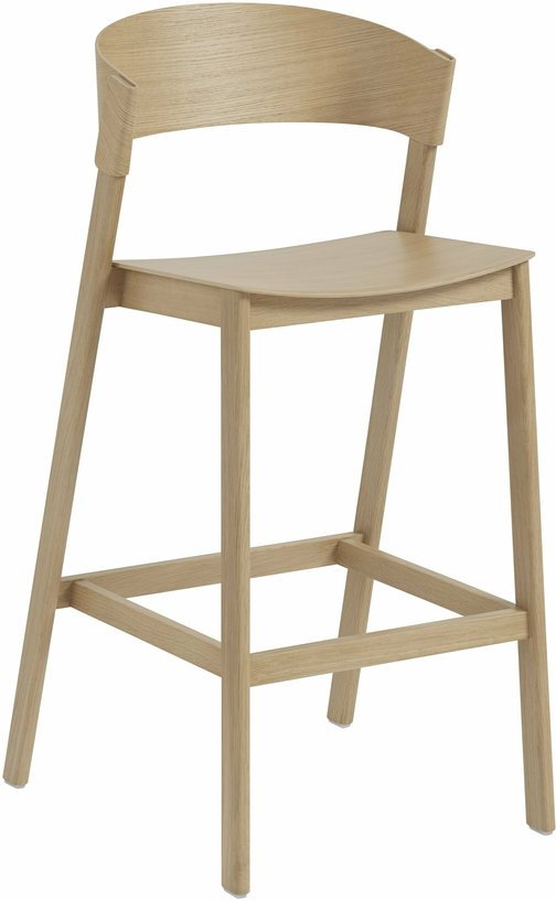 Tabouret de bar en chêne naturel Cover 65 cm - Muuto - The Cool Republic