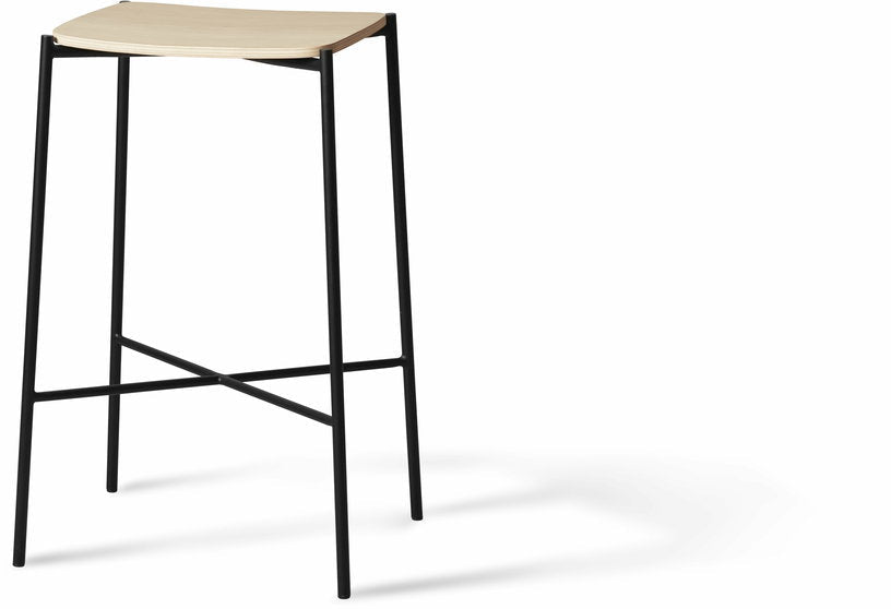 Tabouret de bar en chêne naturel et métal noir Paragon - HANDVÄRK - The Cool Republic