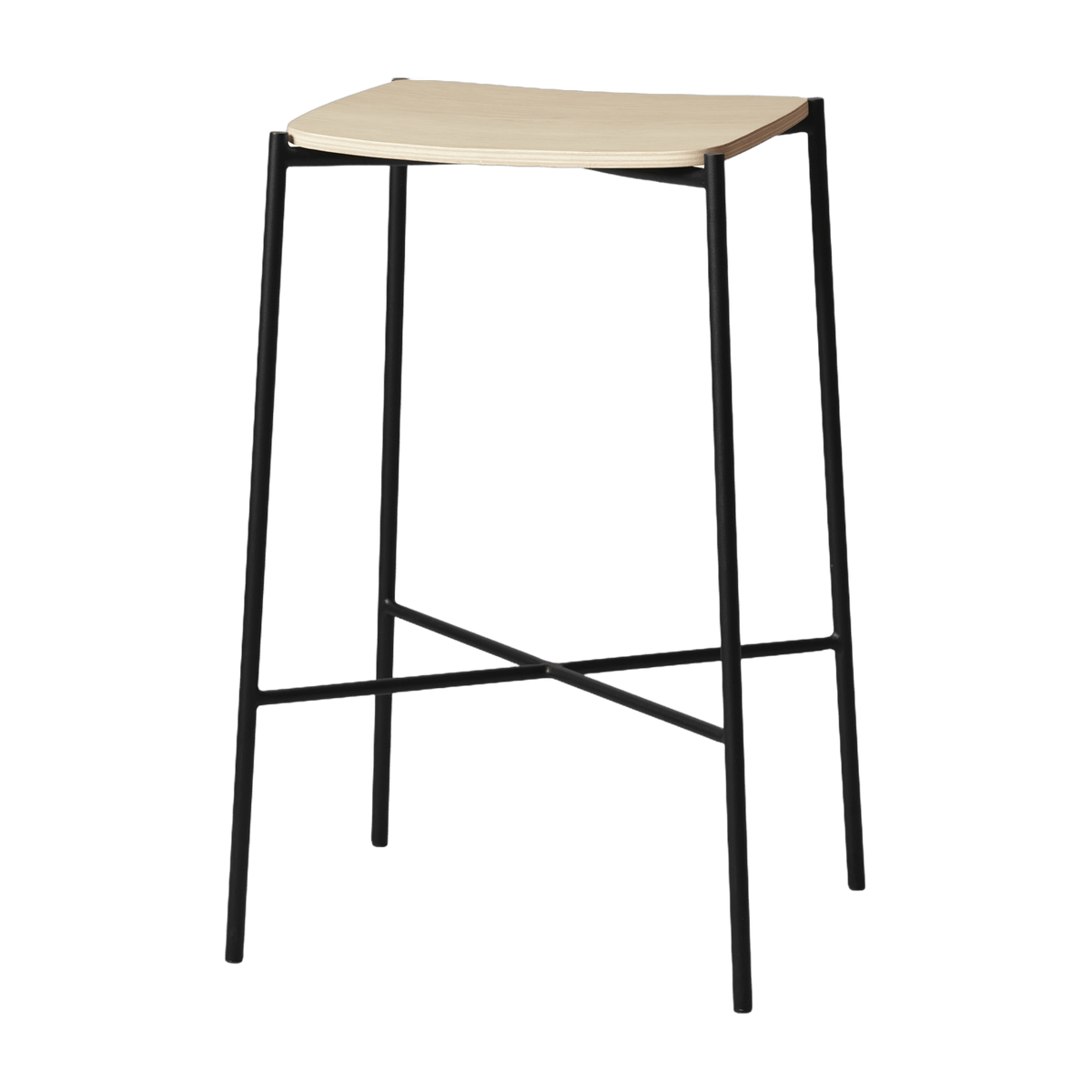 Tabouret de bar en chêne naturel et métal noir Paragon - HANDVÄRK - The Cool Republic